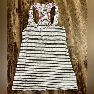 Lululemon Athletica Black and White Striped Tank